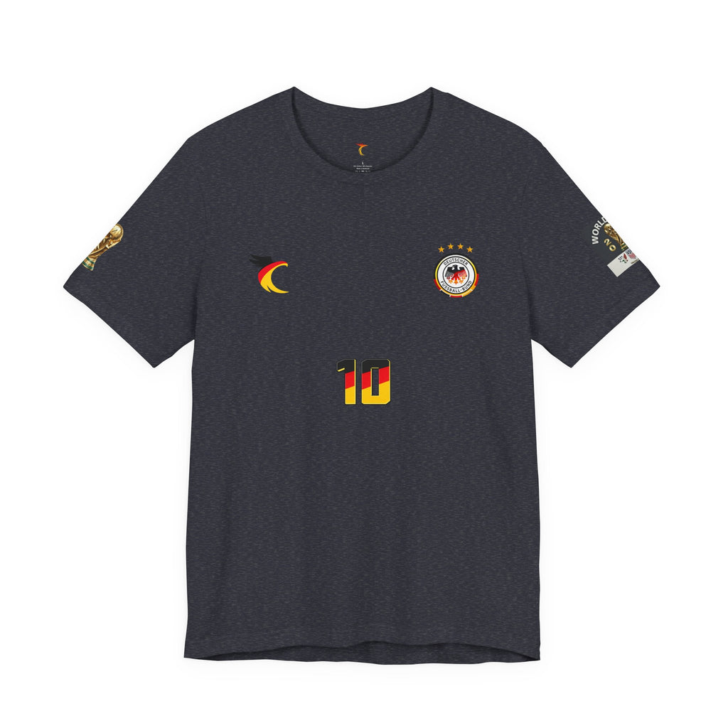 Germany Crest Flag T-Shirt — Small Front Emblem & Back German Flag Tee