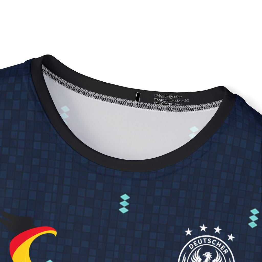 Musiala #10 Germany Soccer Jersey — Black Blue Swirl Athletic Tee