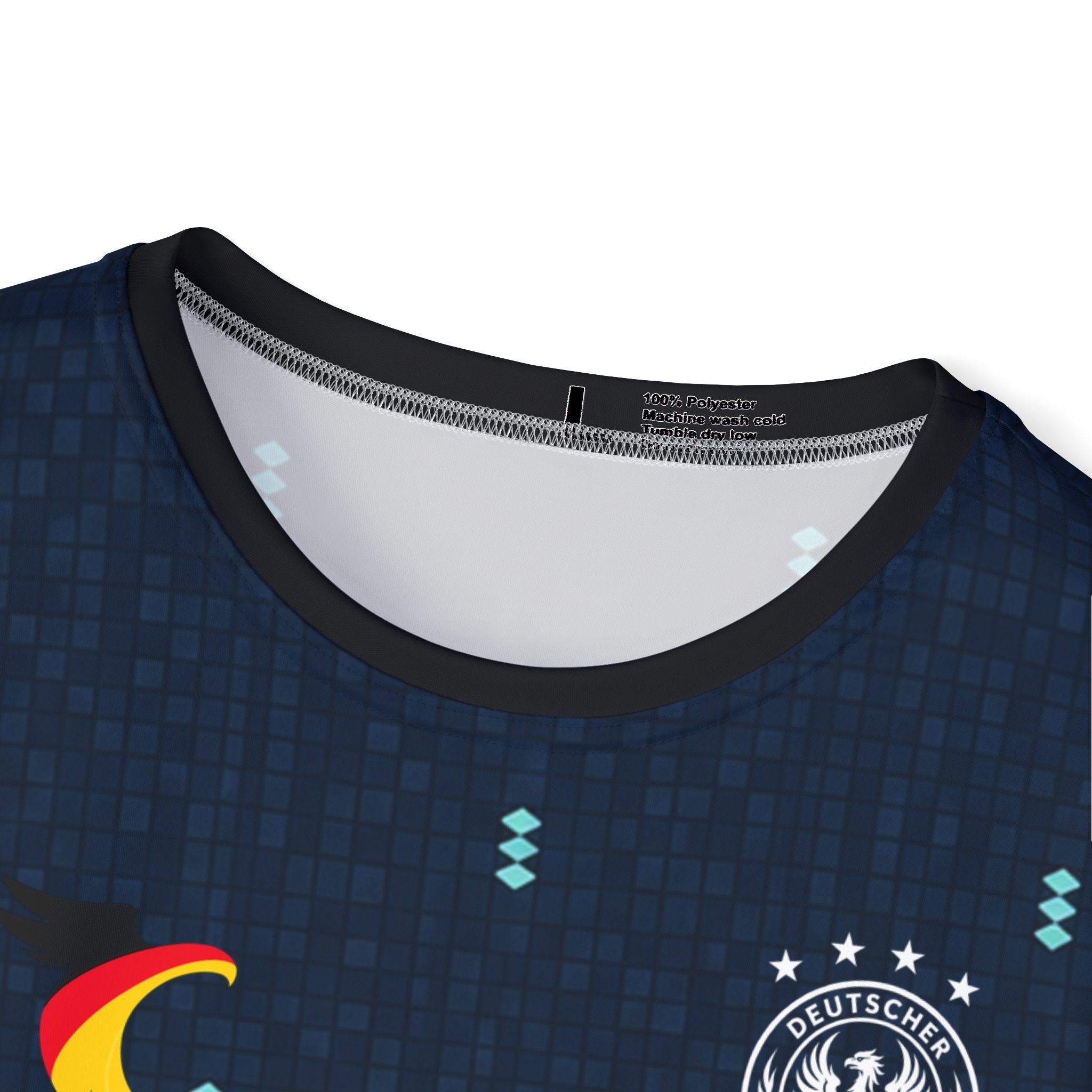 Musiala #10 Germany Soccer Jersey — Black Blue Swirl Athletic Tee