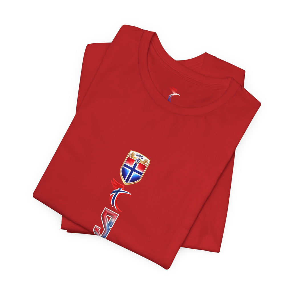 Haaland #9 World Cup Norway Jersey T‑Shirt — Norwegian Flag Emblem Tee for Travel & Heritage