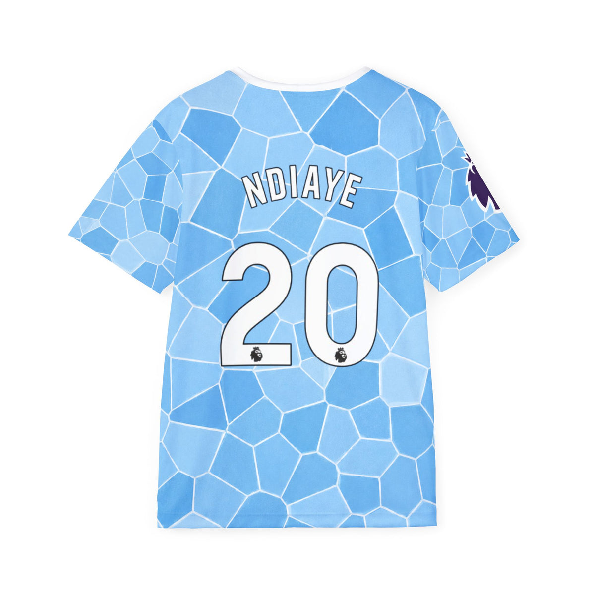 Men's Soccer Jersey — Sky Blue 'Etihad Airways' Number 20 Ndiaye Replica