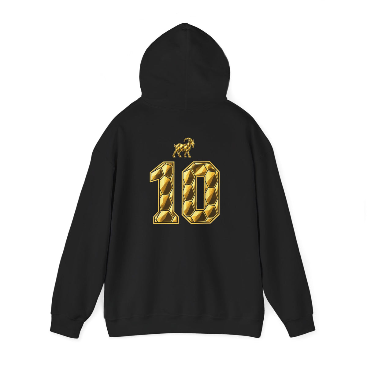 The Goat #10 Ballon d'Or tribute hoodie in black and gold