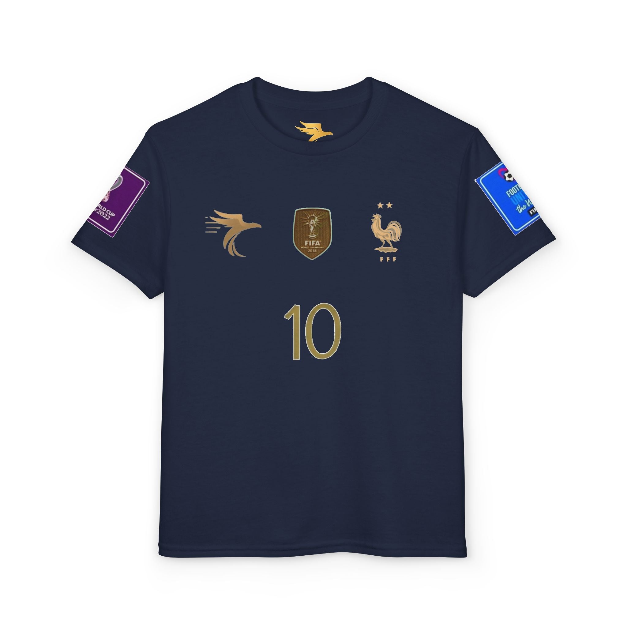 Mbappé #10 2022 Final Youth Soccer Jersey — France National Team White Tee