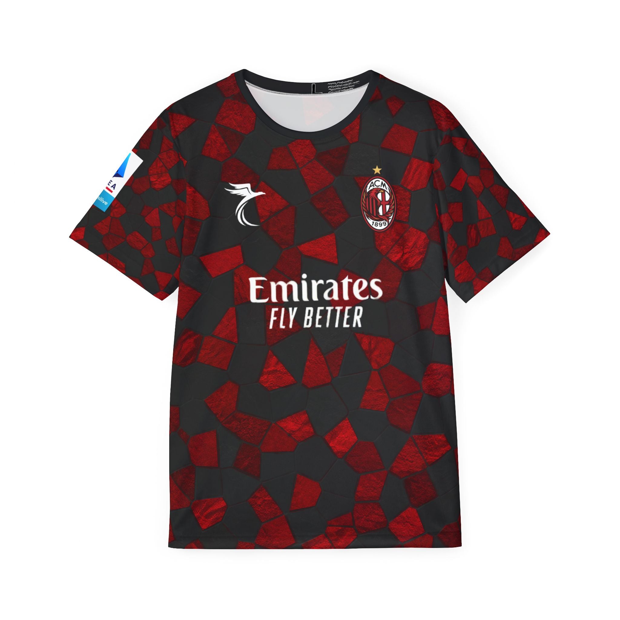 AC Milan Rafa Leão #10 Red Black Mosaic Men's Jersey