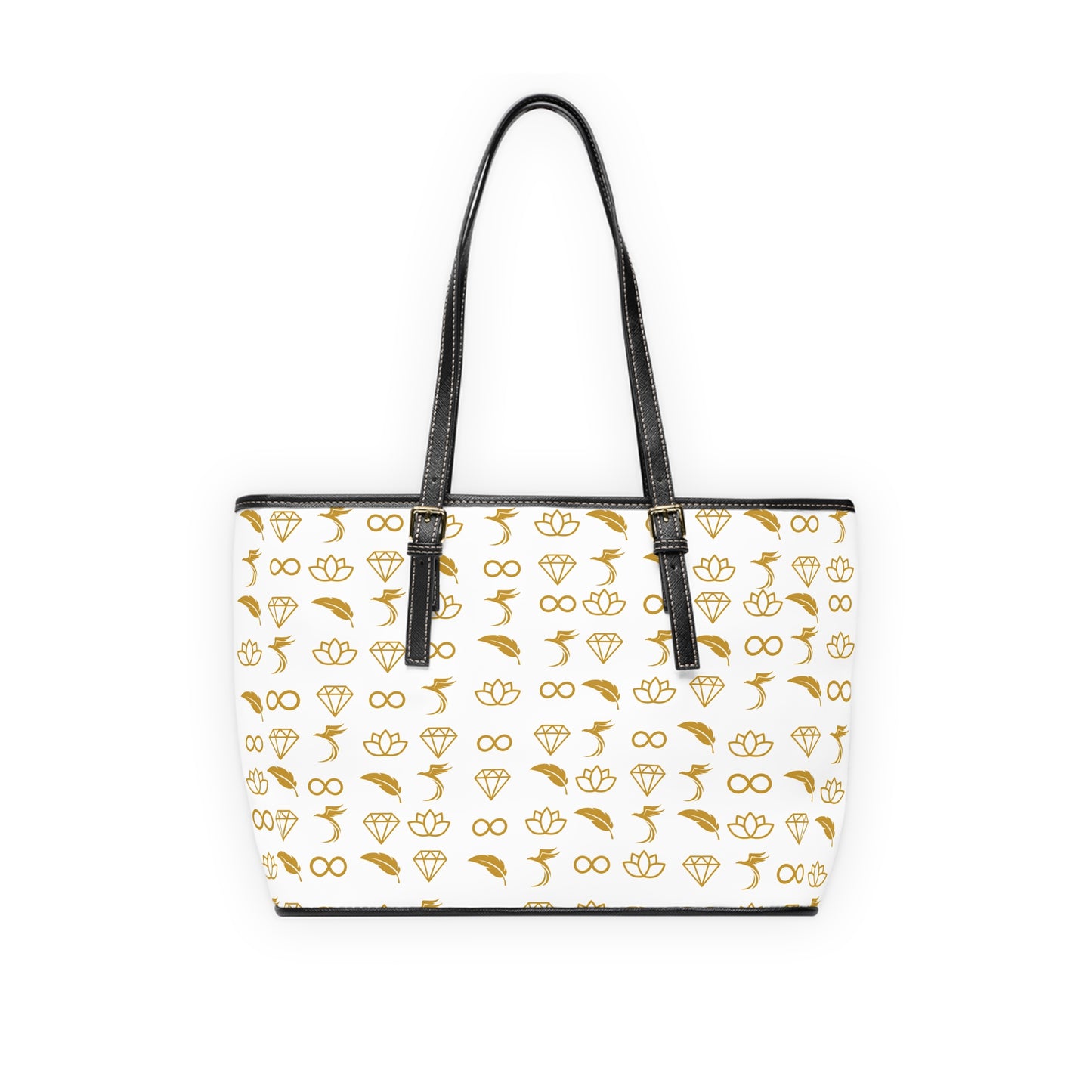 Gold Symbol Pattern PU Leather Shoulder Bag — Bridal & Everyday Tote