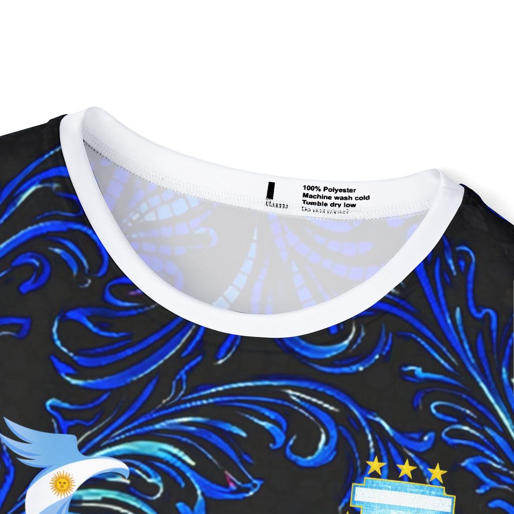 Men's Network-Grid Sports Jersey — Red & Blue Geometric AOP