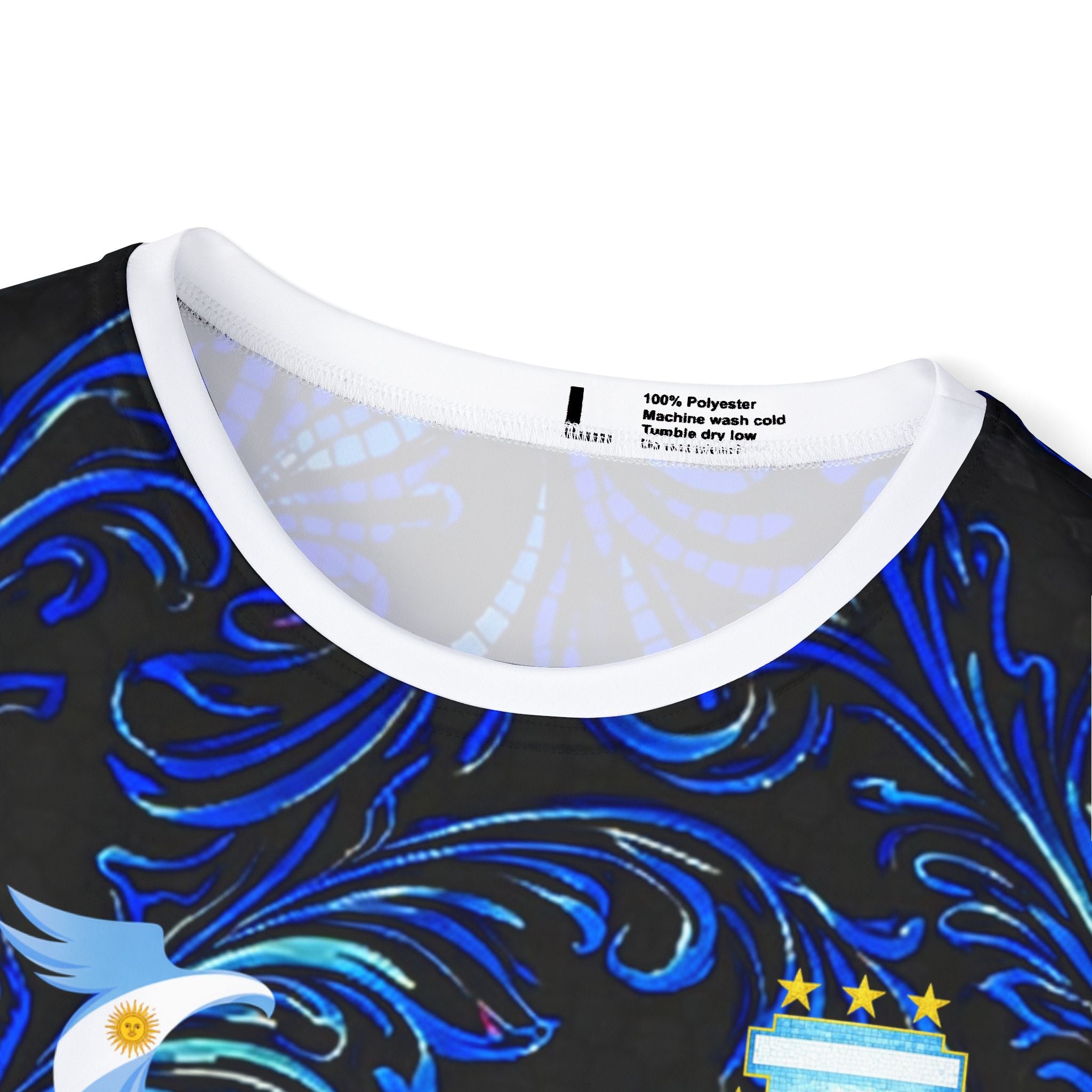 Men's Network-Grid Sports Jersey — Red & Blue Geometric AOP