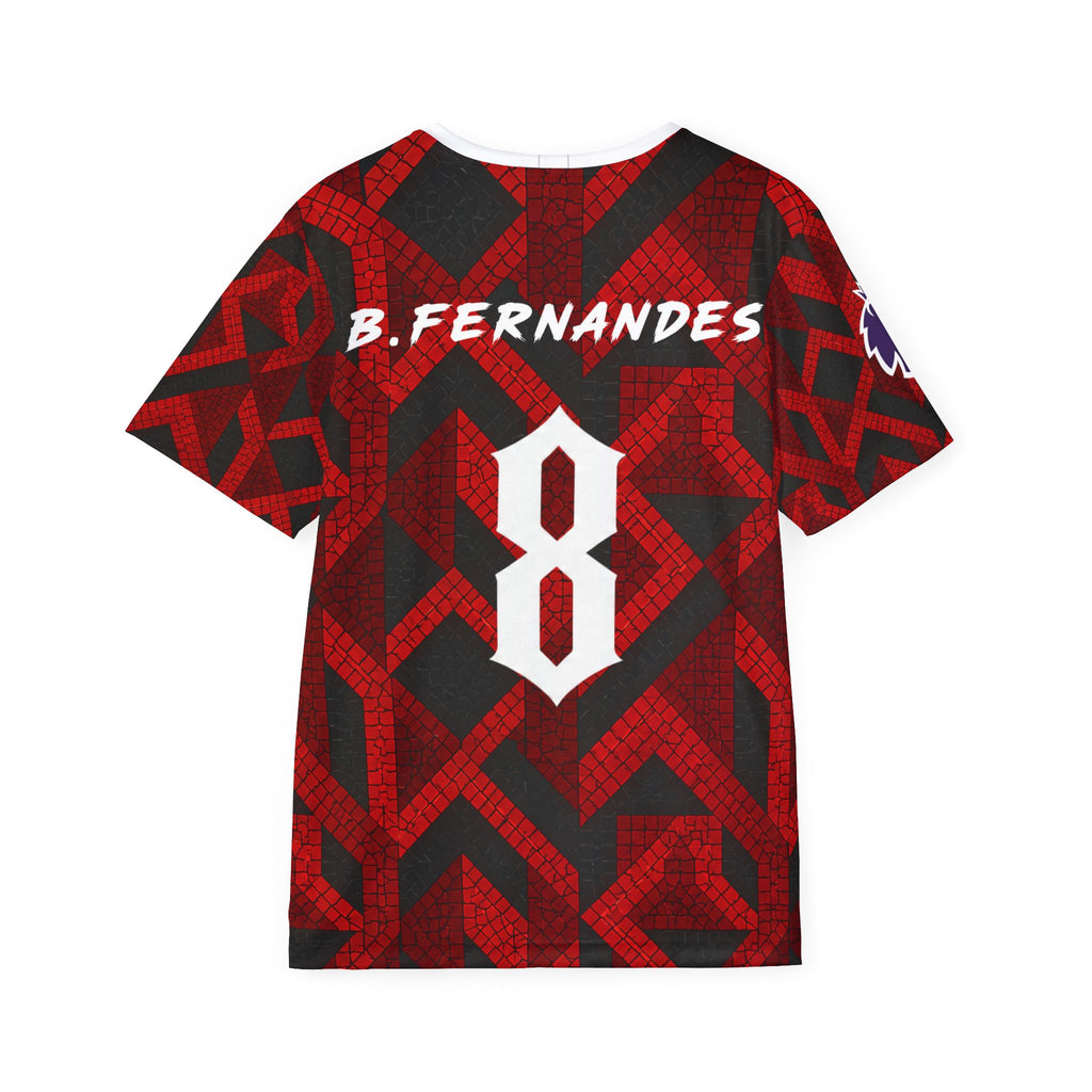 Men's Soccer Jersey - Red Mosaic Bruno Fernandes #8 Replica