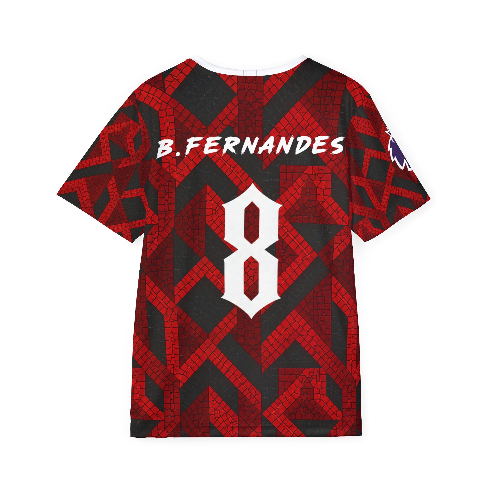 Men's Soccer Jersey - Red Mosaic Bruno Fernandes #8 Replica