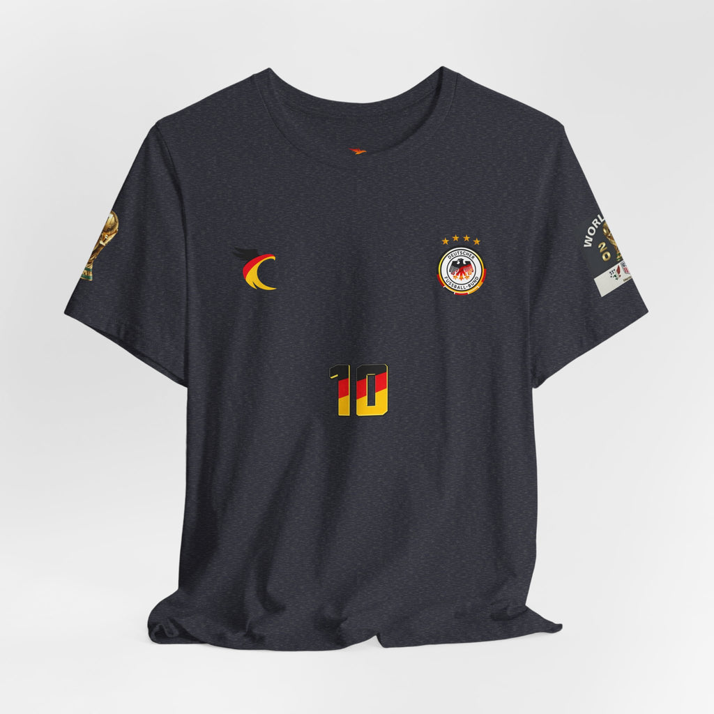 Germany Crest Flag T-Shirt — Small Front Emblem & Back German Flag Tee