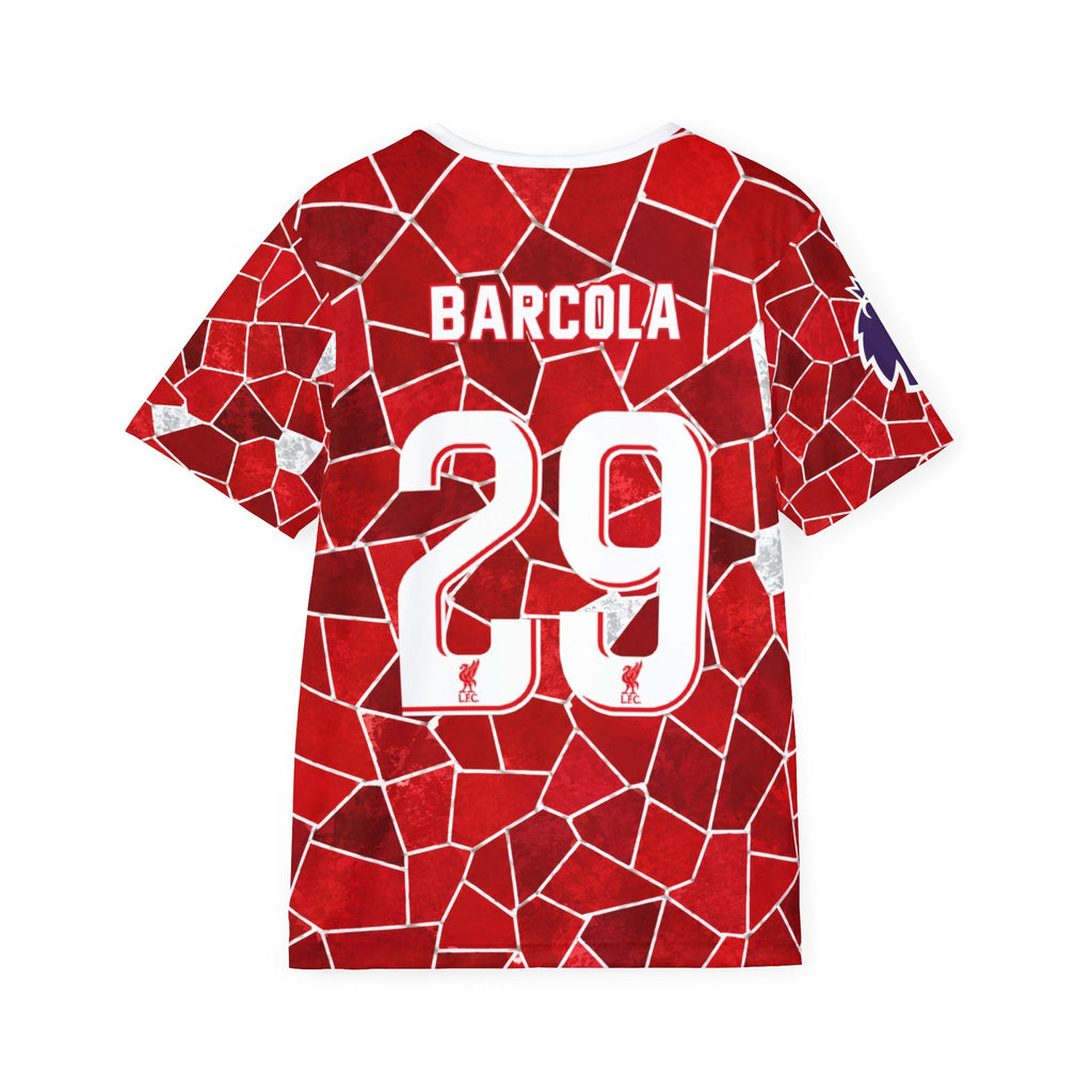 Liverpool Red Mosaic Soccer Jersey — Personalized Back Number 29 (Barcola)