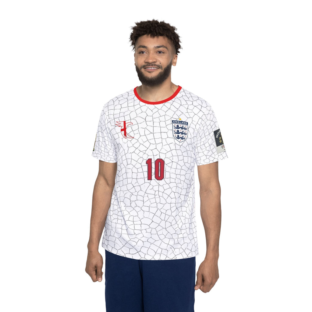 England Soccer Jersey - Bellingham #10 White Mosaic Men's Sports Shirt