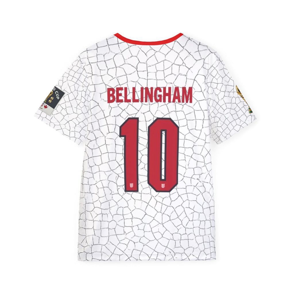 England Soccer Jersey - Bellingham #10 White Mosaic Men's Sports Shirt