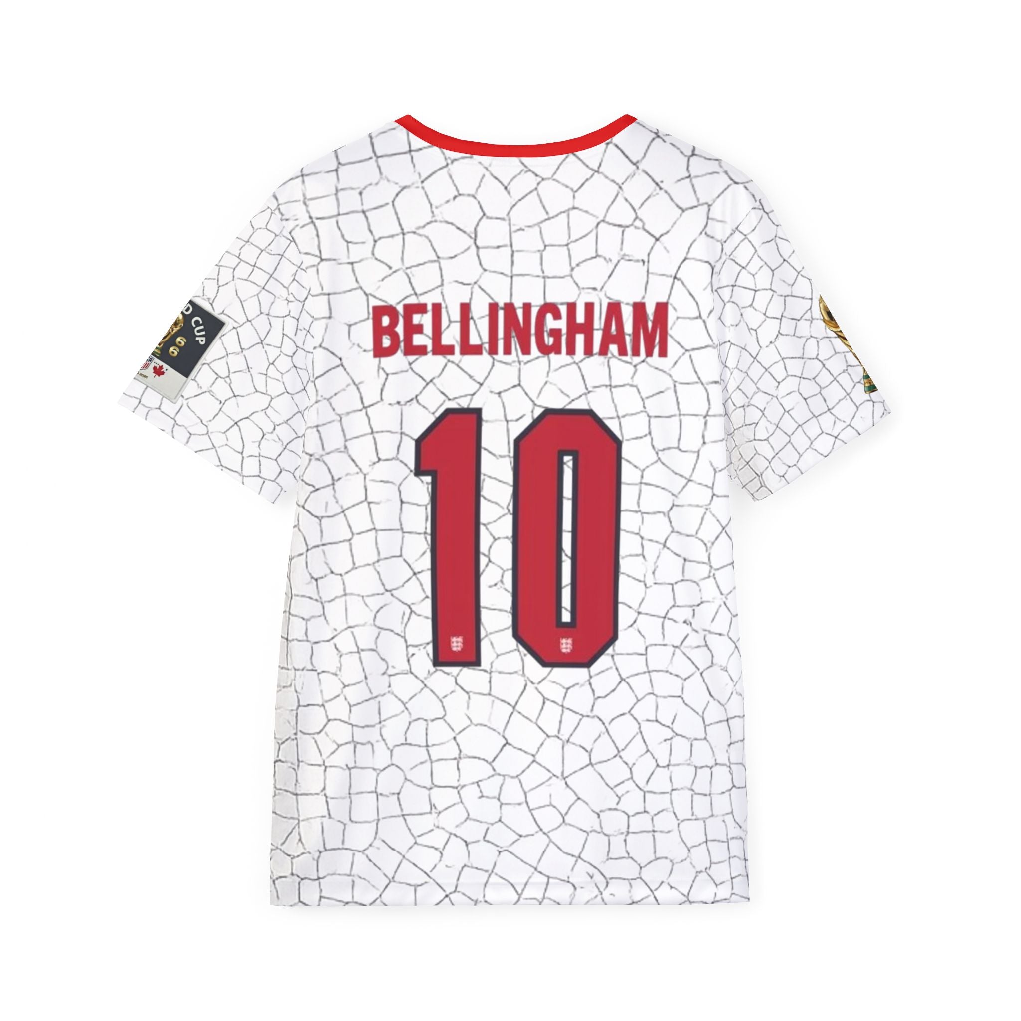 England Soccer Jersey - Bellingham #10 White Mosaic Men's Sports Shirt