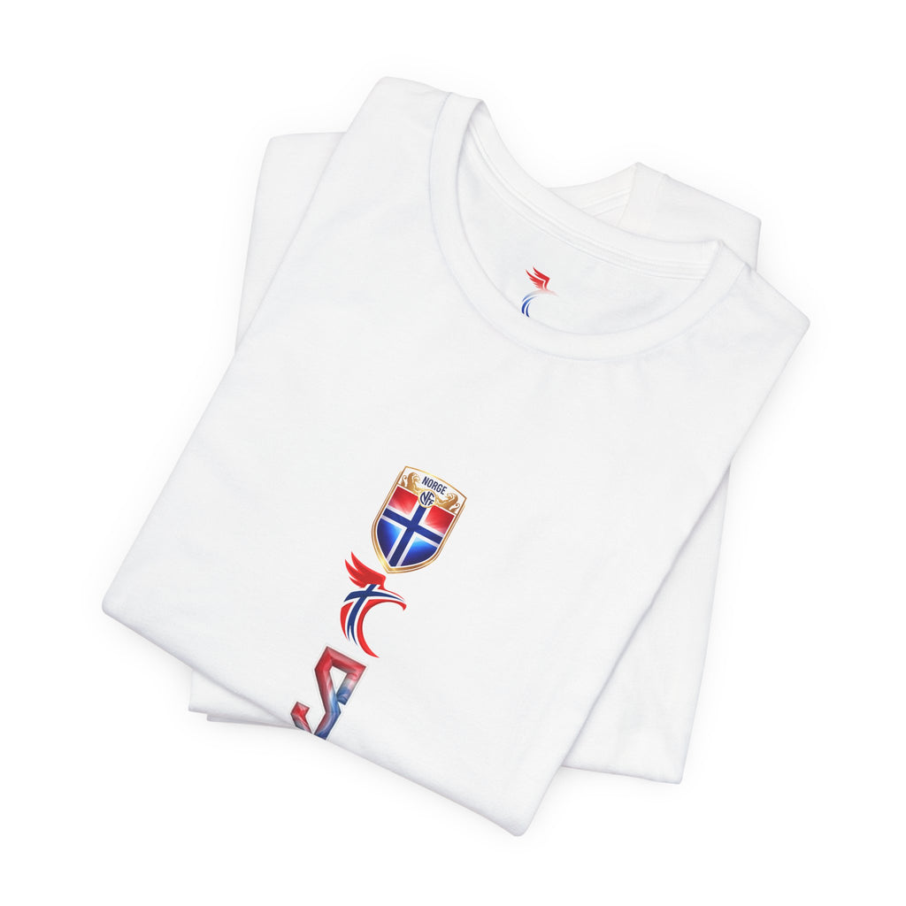 Haaland #9 World Cup Norway Jersey T‑Shirt — Norwegian Flag Emblem Tee for Travel & Heritage