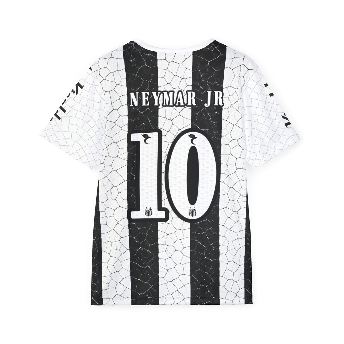 Neymar Jr. #10 Black & White Striped Soccer Jersey