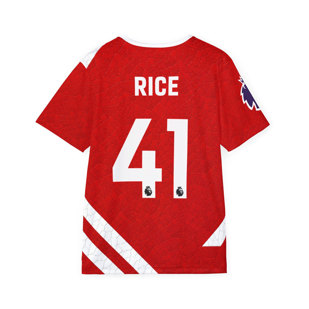 Arsenal Red Soccer Jersey – "Rice 41" Fan Tee