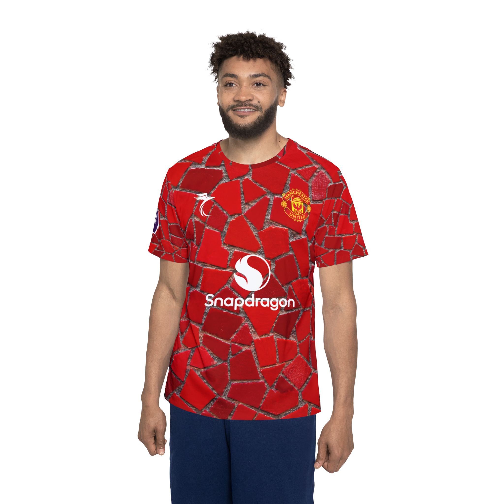 Men's Soccer Jersey - Red Mosaic Bruno Fernandes #8 Replica