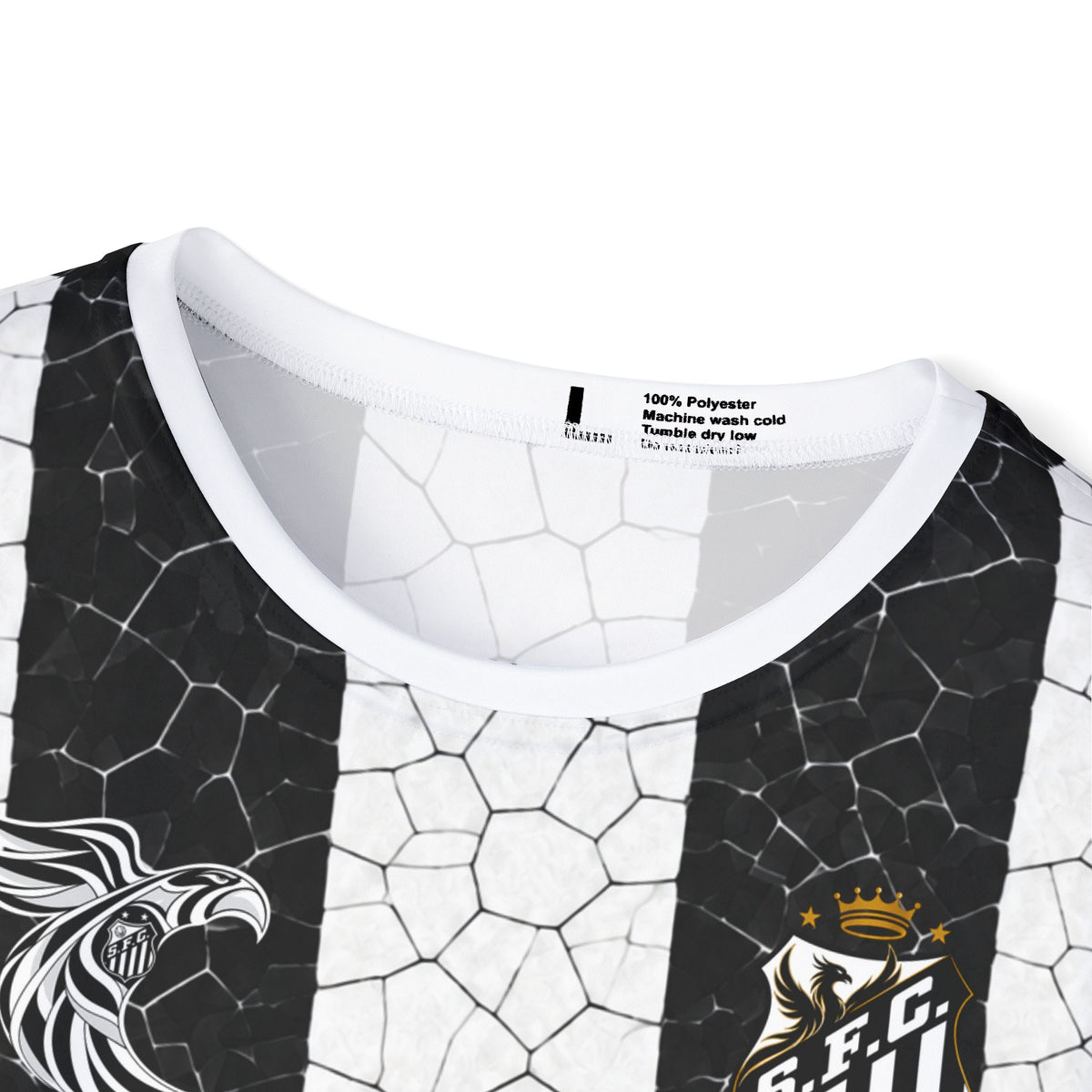 Neymar Jr. #10 Black & White Striped Soccer Jersey