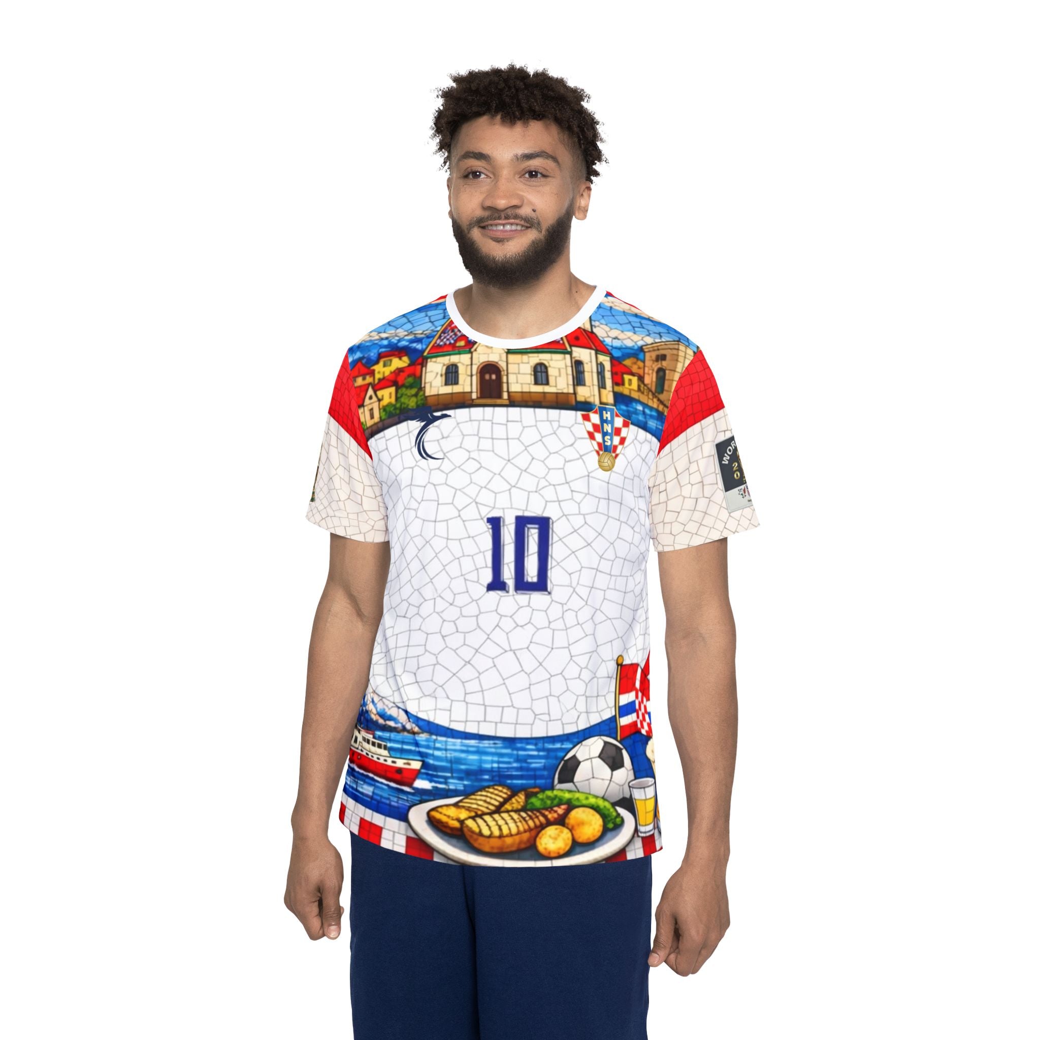 Croatia Mosaic Soccer Jersey — Men's All-Over-Print Football Shirt