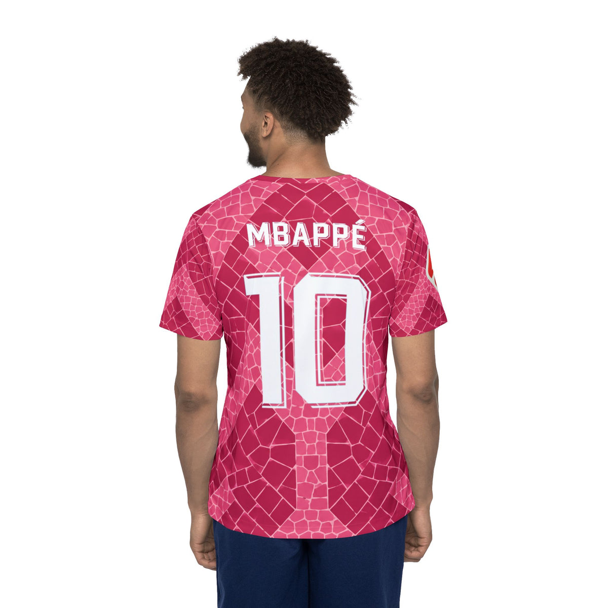 Pink Mosaic Sports Jersey - #10 Mbappé Soccer Shirt