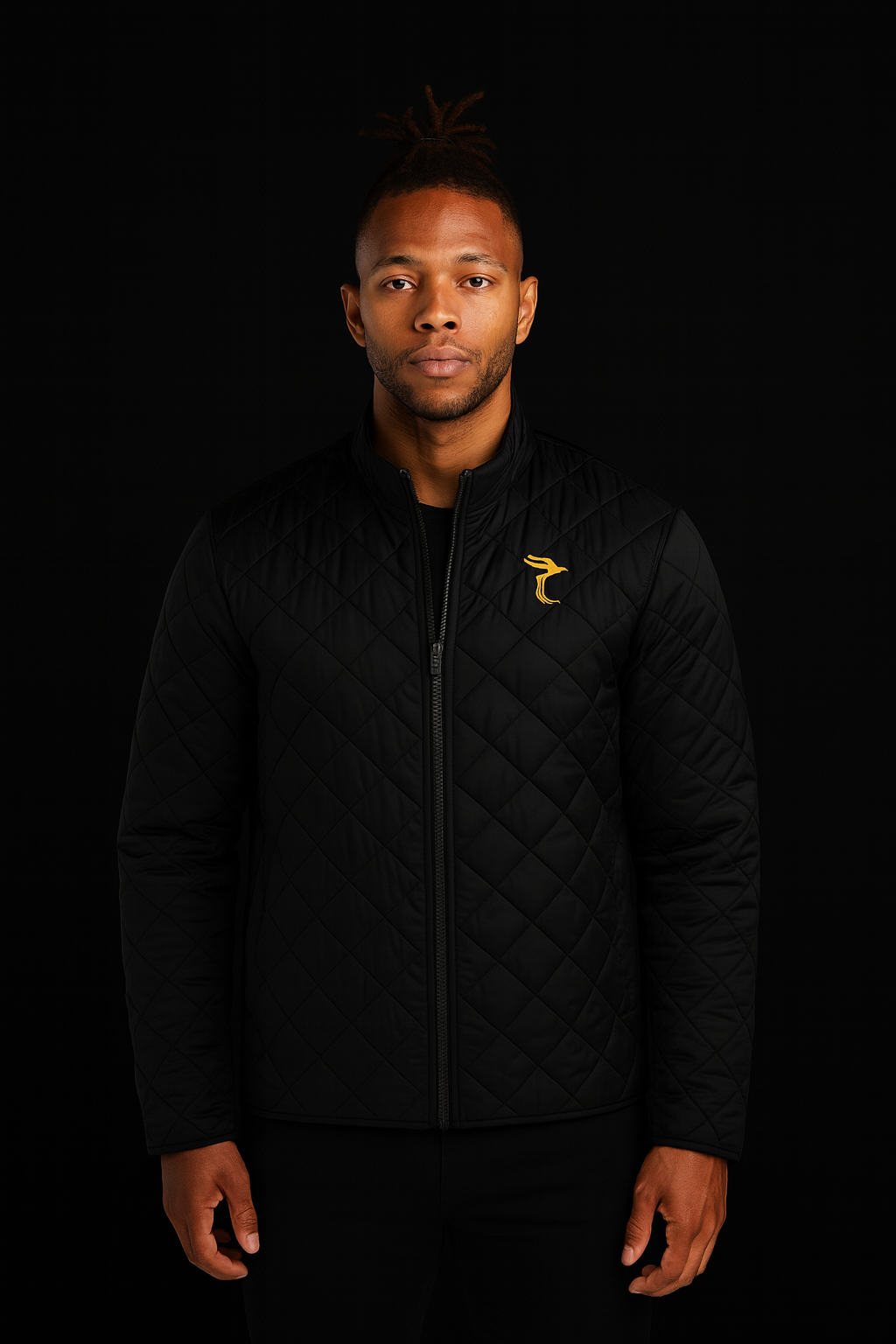 Quilted Full-Zip Jacket — Minimal Embroidered Chest Logo image 0
