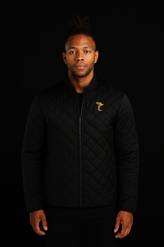 Quilted Full-Zip Jacket — Minimal Embroidered Chest Logo image 0