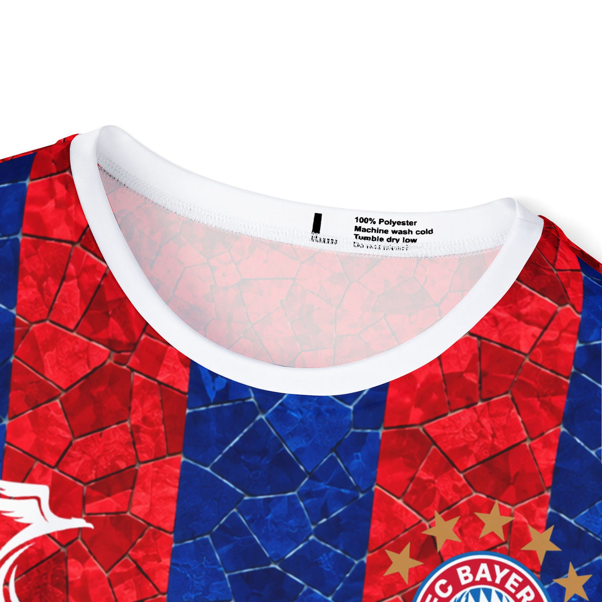 Lewandowski #9 Striped Soccer Jersey — Red & Blue Fan Shirt
