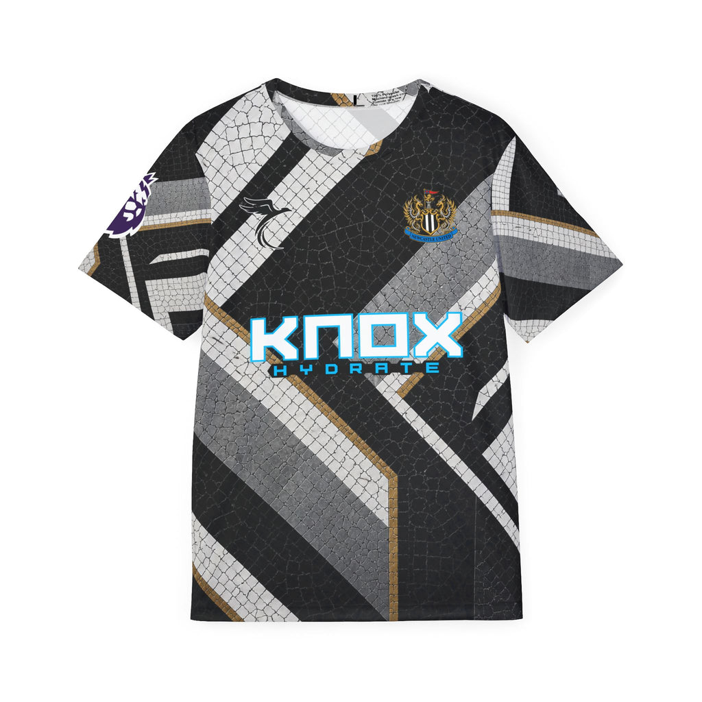 Men's Soccer Jersey — Custom Number 8 'N. Gonzalez' Black Gray Geometric Kit