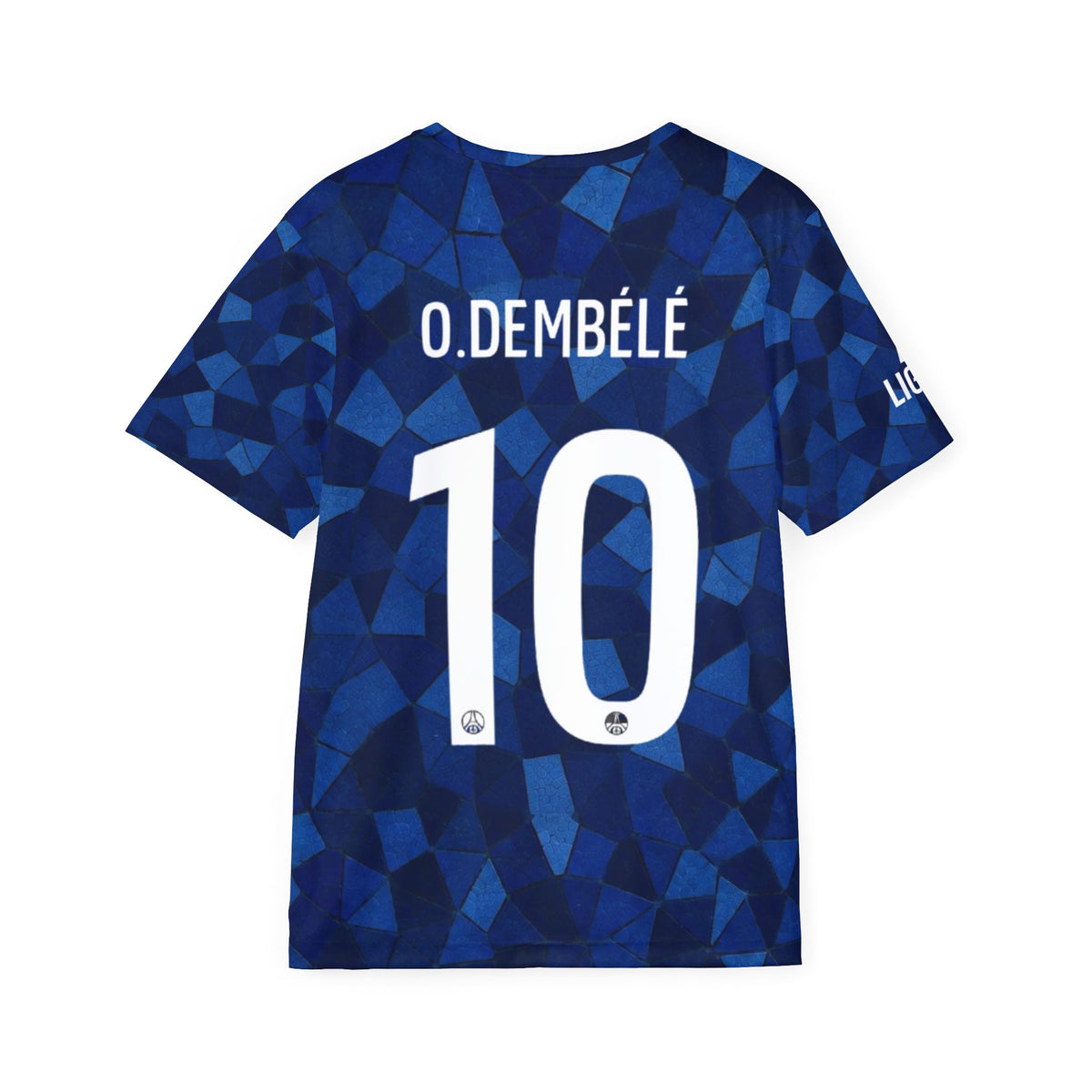 PSG Dembélé #10 Men's Soccer Jersey — Qatar Airways Blue Red Fan Shirt