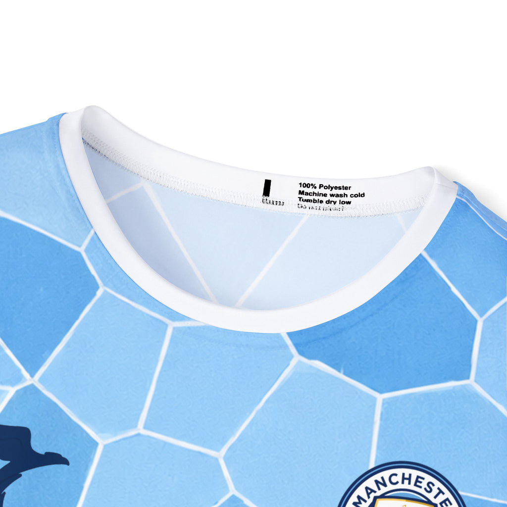 Erling Haaland Soccer Jersey — Light Blue Mosaic Football Shirt (Etihad Style)