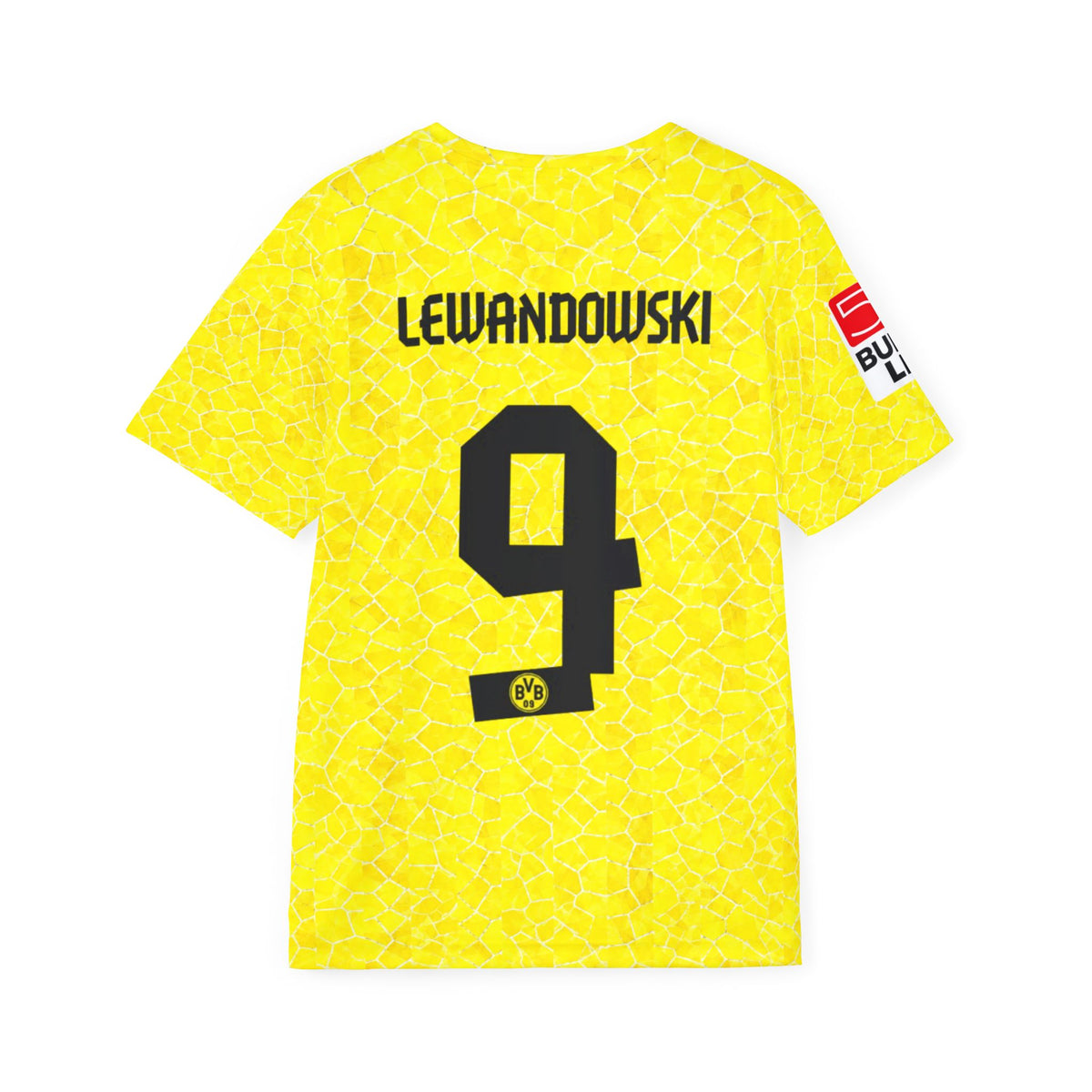 Lewandowski #9 Yellow Black Soccer Jersey — Men’s Football Team Shirt