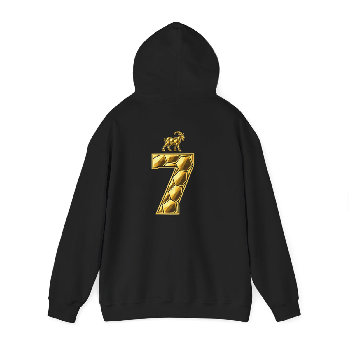 The Goat #7 Ballon d'Or tribute hoodie in black and gold