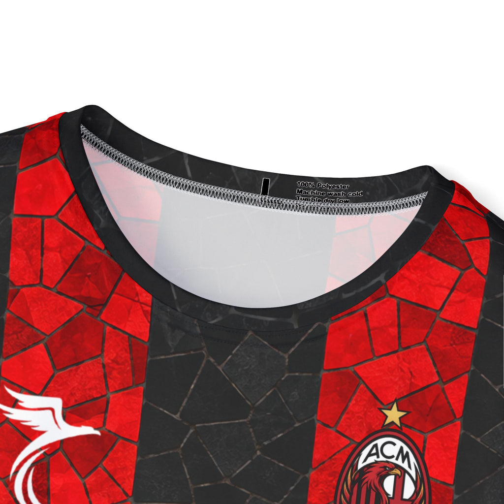 AC Milan Style Men's Soccer Jersey — "Moreira Jr 22" Red & Black Striped Kit