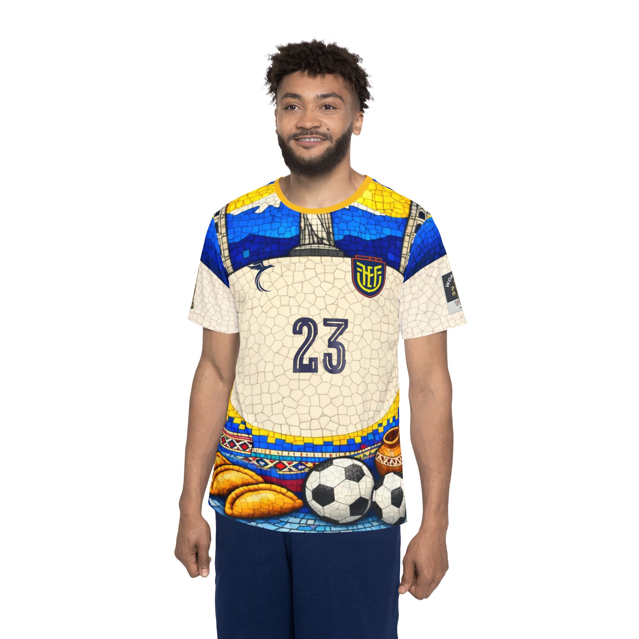 Soccer Jersey — Caicedo #23 Ecuador Mosaic All-Over Print