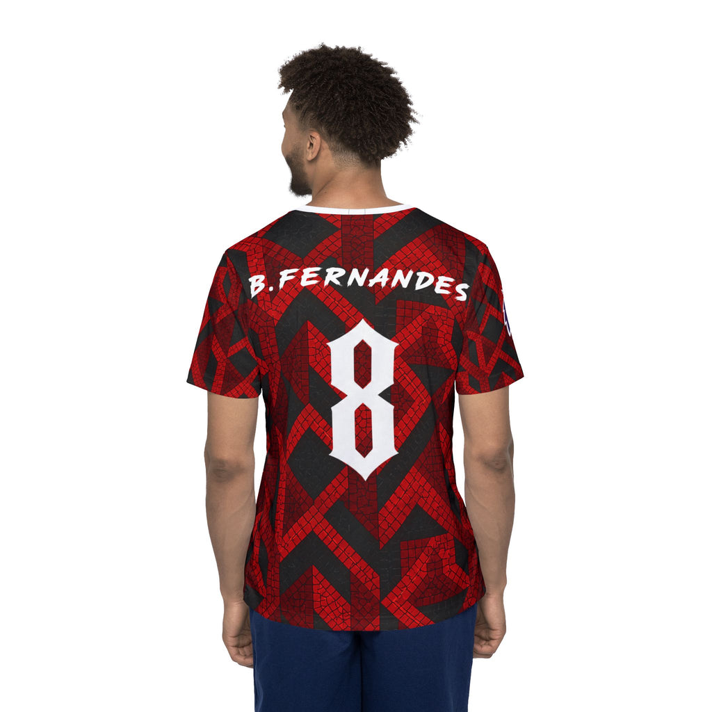 Men's Soccer Jersey - Red Mosaic Bruno Fernandes #8 Replica