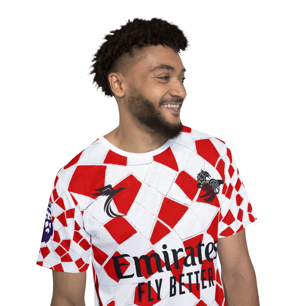 Soccer Arsenal Bruno.G #39 Jersey — Red Mosaic Custom Number (Bruno 39)
