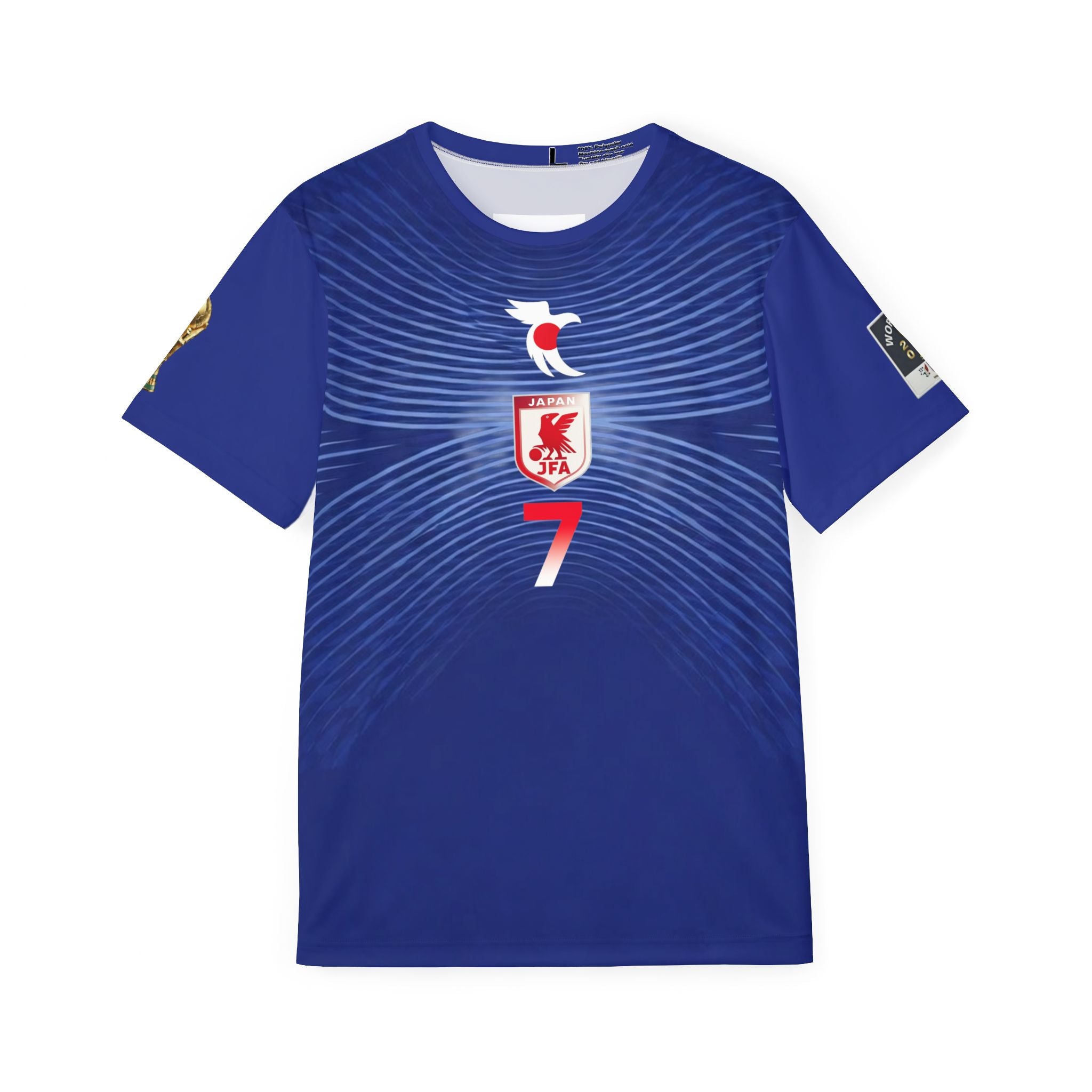 Japan Mitoma World Cup Soccer Jersey — Number 7 Crest Athletic Shirt