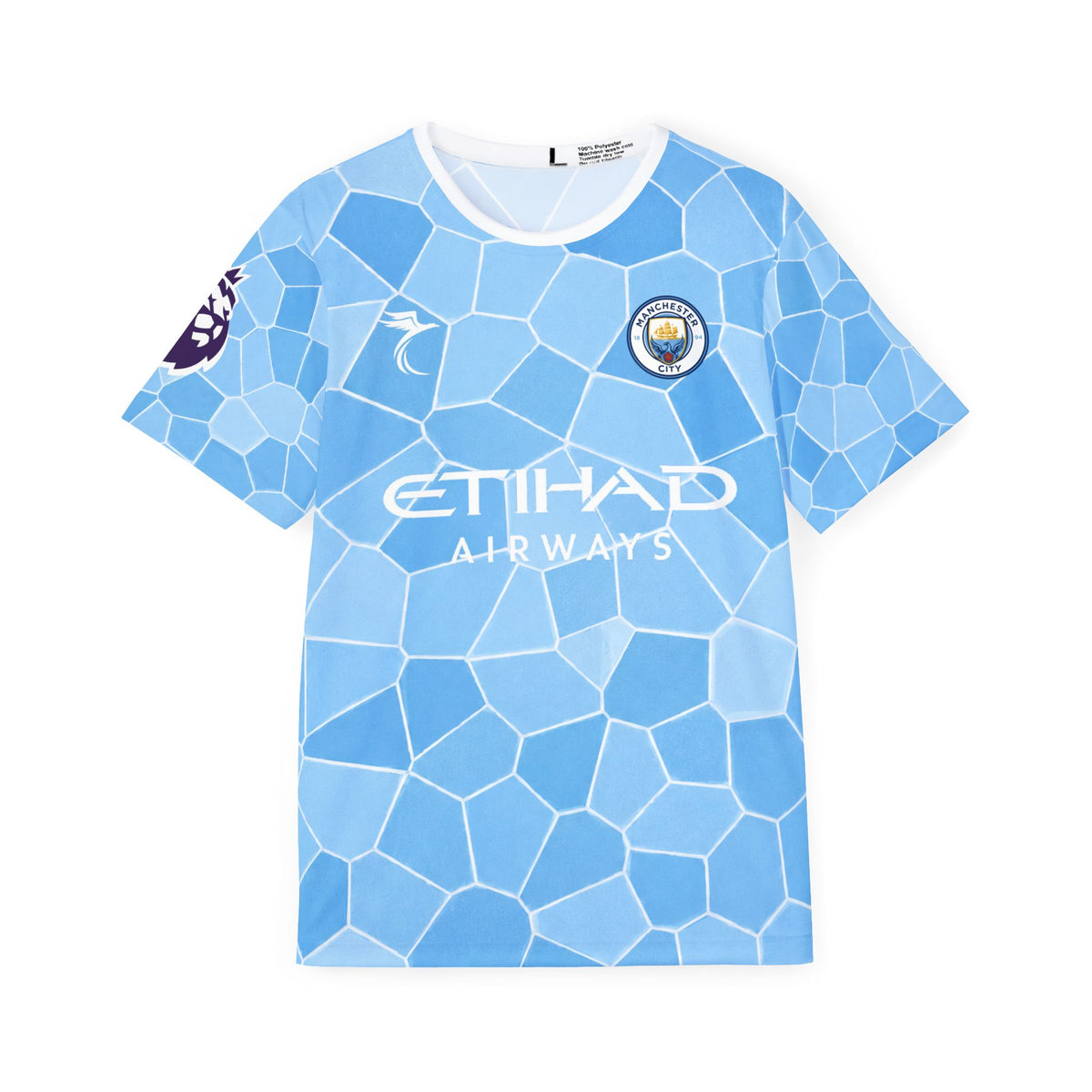 Men's Soccer Jersey — Sky Blue 'Etihad Airways' Number 20 Ndiaye Replica