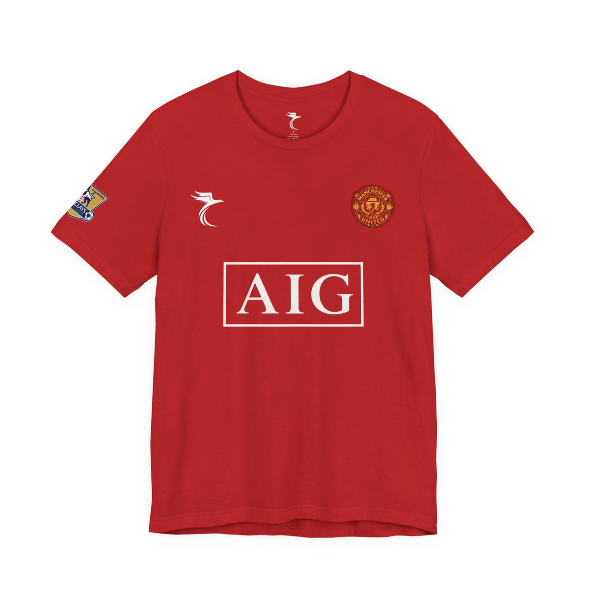 Soccer Jersey Tee — 'Ronaldo 7' Black Fan Shirt with AIG Crest