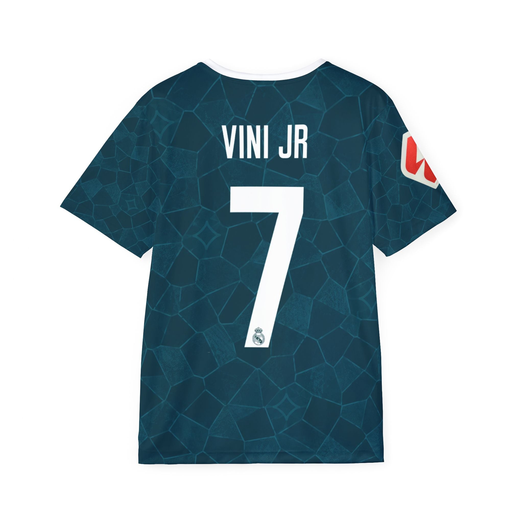 Soccer Jersey — Navy Mosaic Football Shirt with Number 7