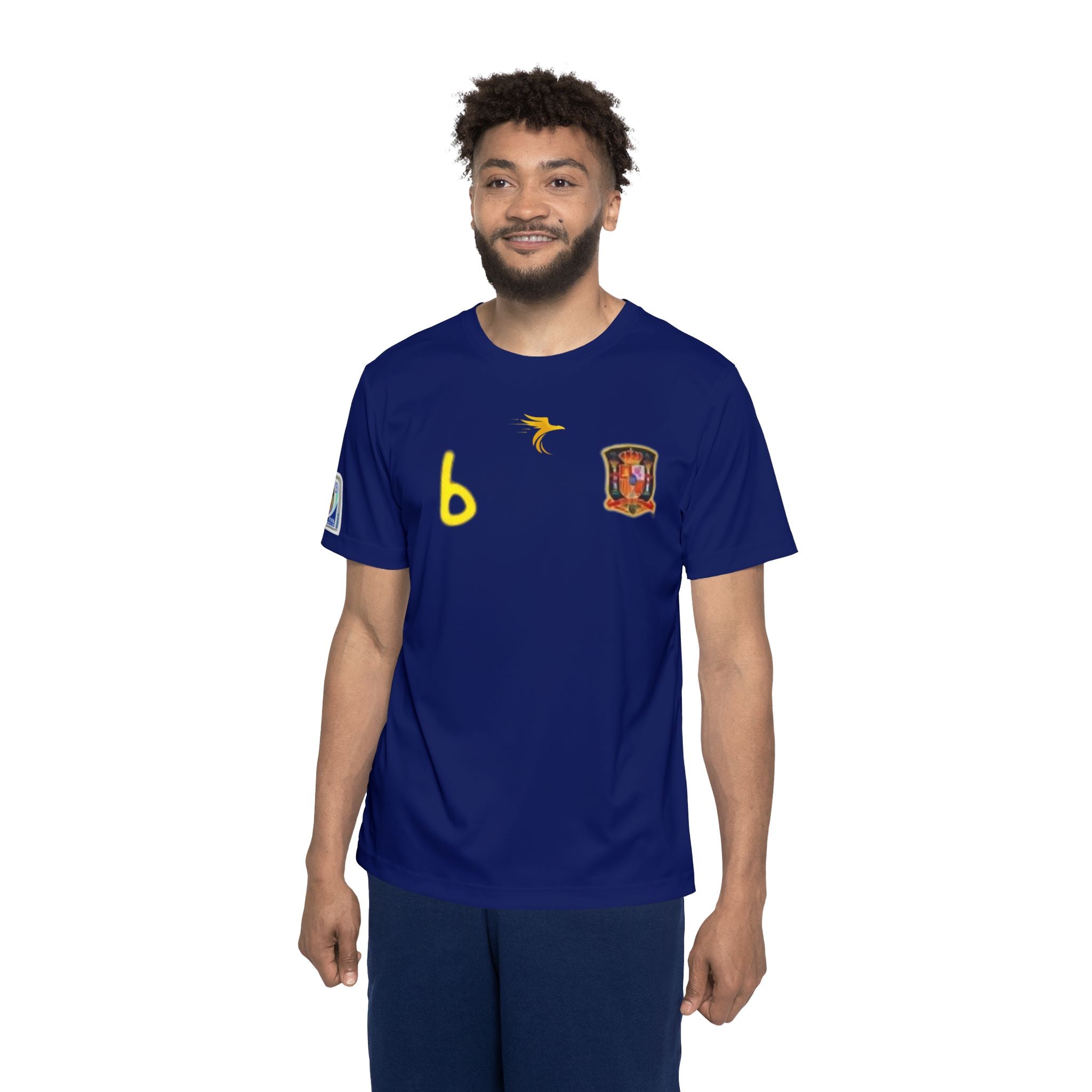Iniesta #6 Spain 2010 World Cup Soccer Jersey — Men's Navy Fan Jersey