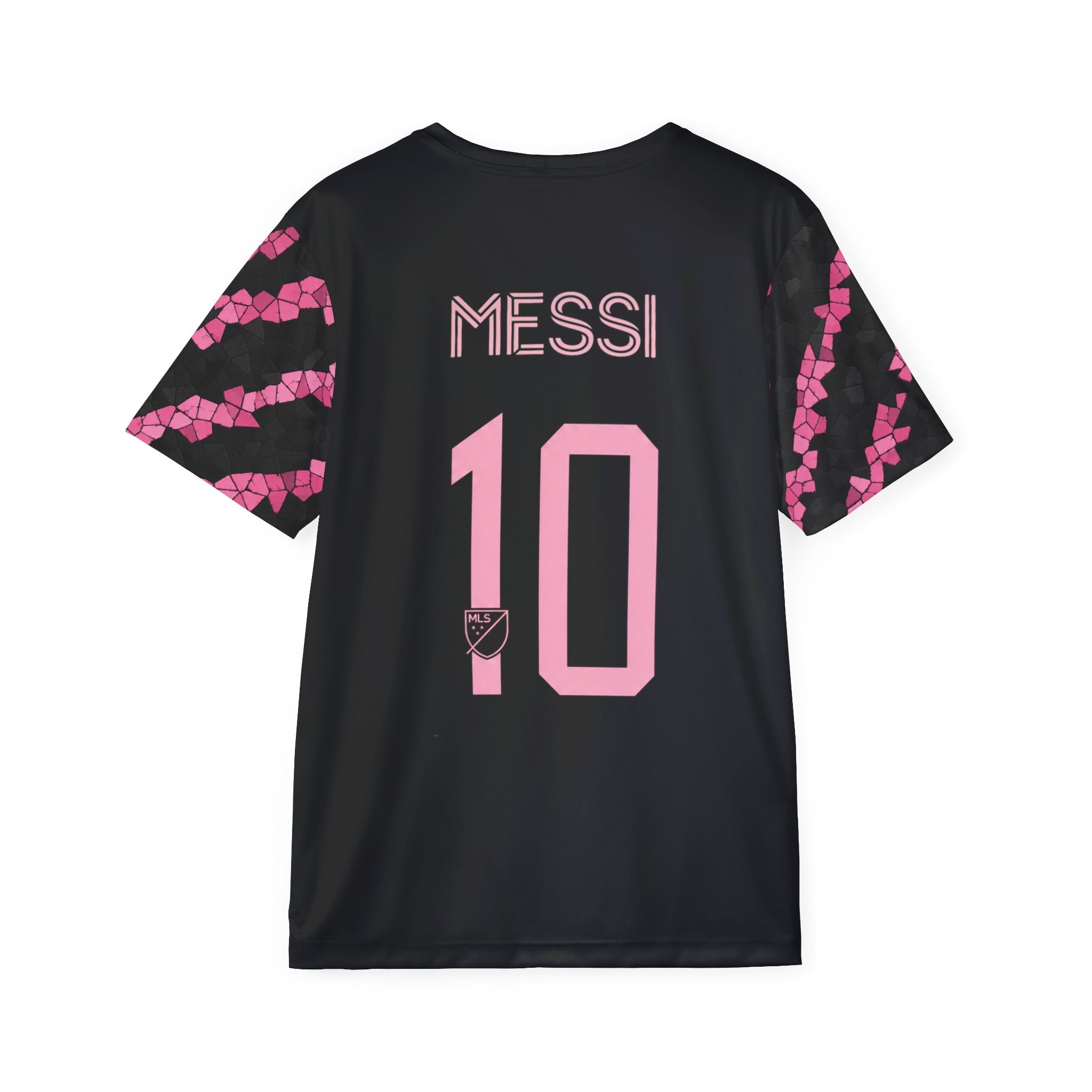 Men's Soccer Jersey — Black & Pink Messi #10 All-Over Print