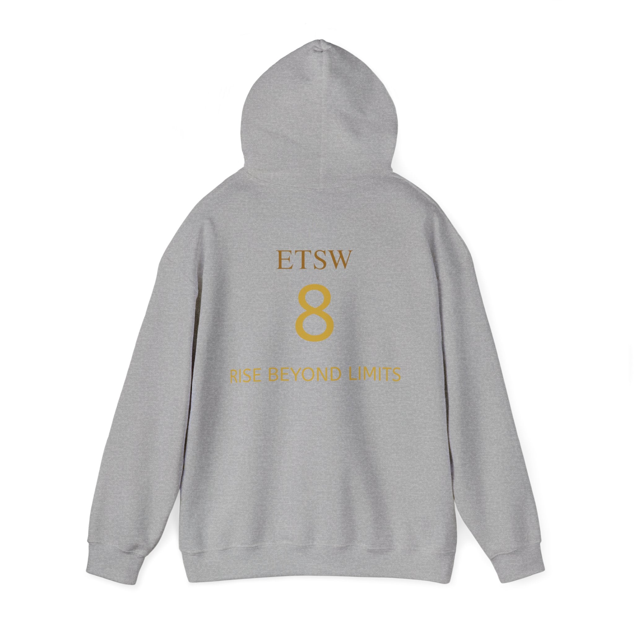 Rise Beyond Limits hoodie | Minimal gold crescent logo sweatshirt