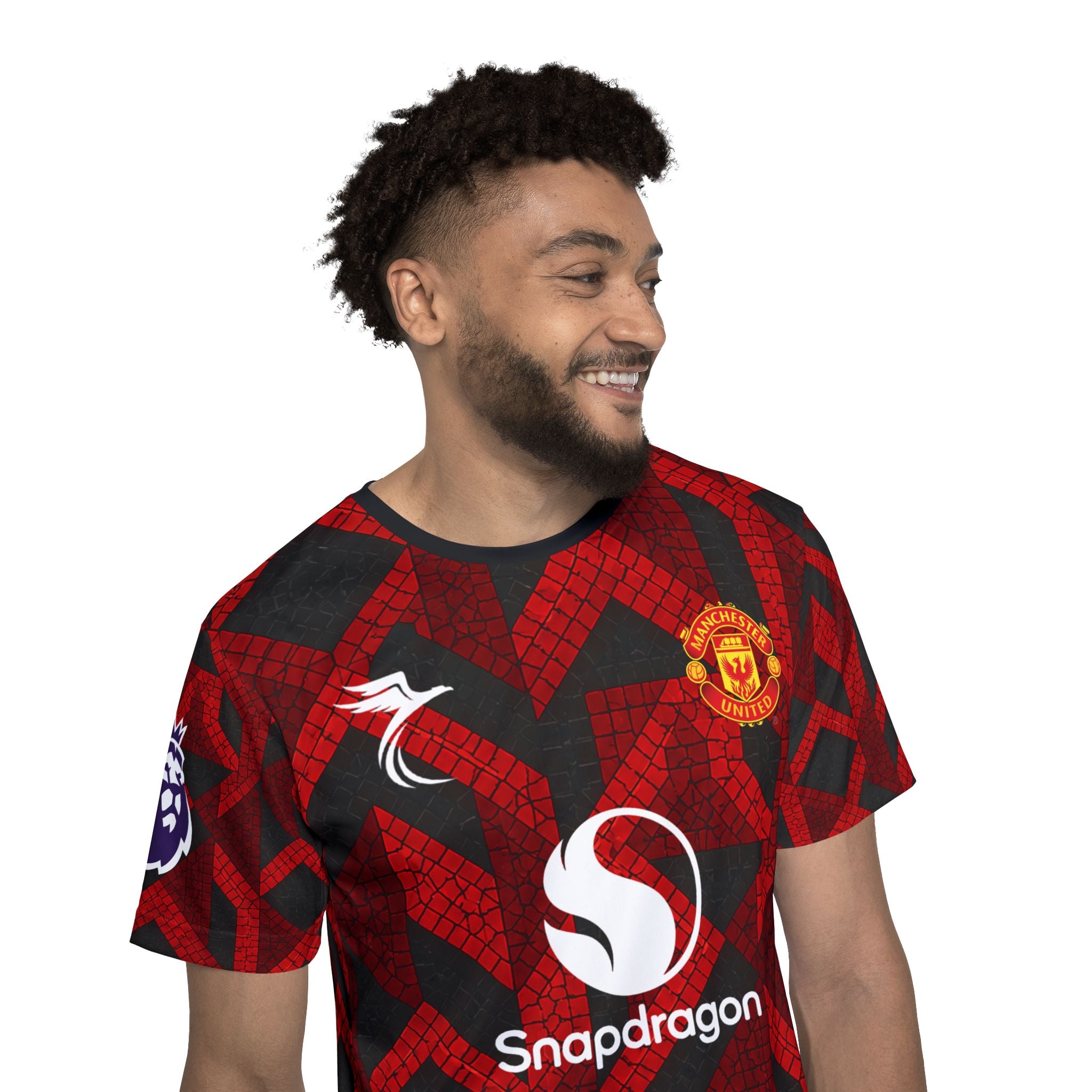 Men's Soccer Jersey — Custom Red Mosaic 'Andrey Santos 17' Football Shirt