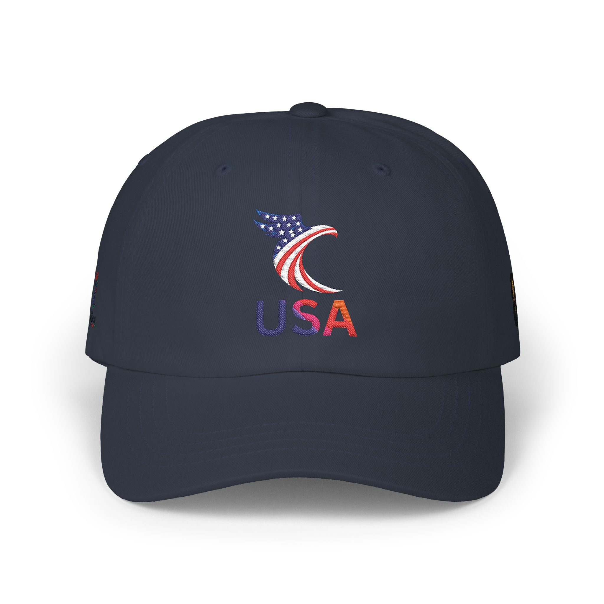 USA Embroidered Dad Cap — American Flag Patriotic Baseball Hat