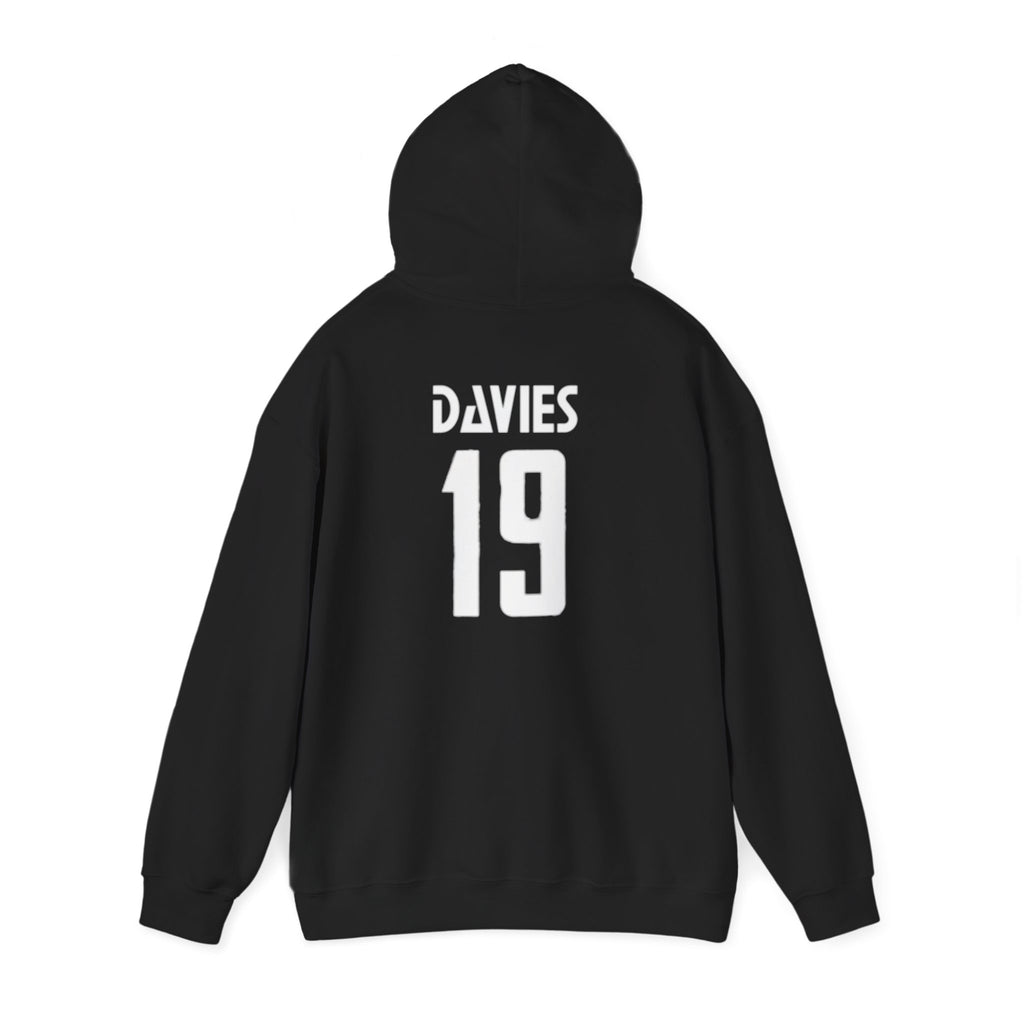 Hoodie — Custom 'Davies 19' Black Team Jersey Back Pullover