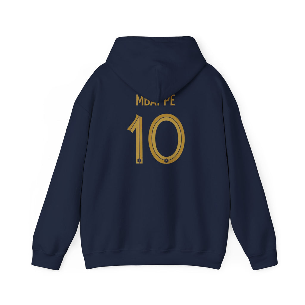 Mbappe #10 2022 Jersey Hoodie — Minimal Rooster Chest Emblem & Back Jersey Print
