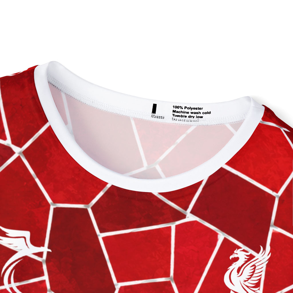 Red Mosaic Soccer Jersey - Custom Name & Number (Ngumoha 73)