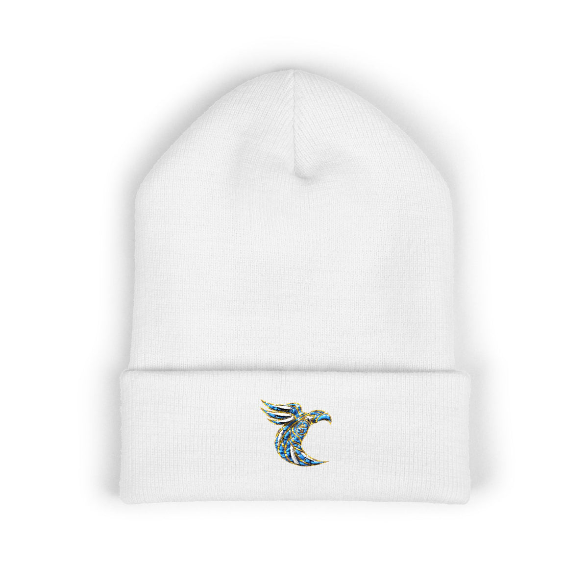 Embroidered Manchester City Cuffed Beanie — Minimal Seaside Knit Cap